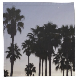 Dusk with Palm Trees Tropical Scene Cloth Napkin