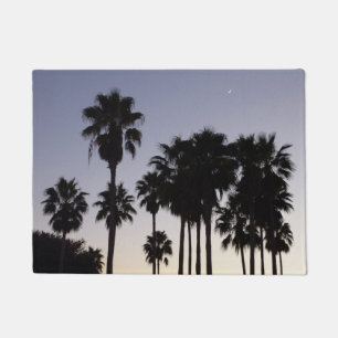 Dusk with Palm Trees Tropical Scene Doormat