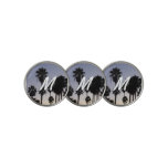 Dusk with Palm Trees Tropical Scene Golf Ball Marker