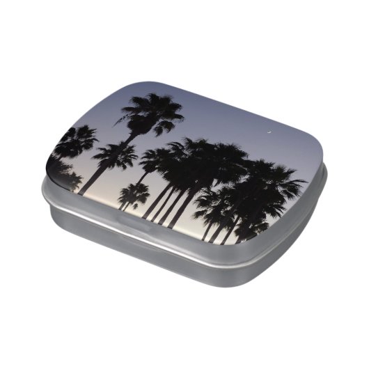 Dusk with Palm Trees Tropical Scene Jelly Belly Candy Tin (Side)