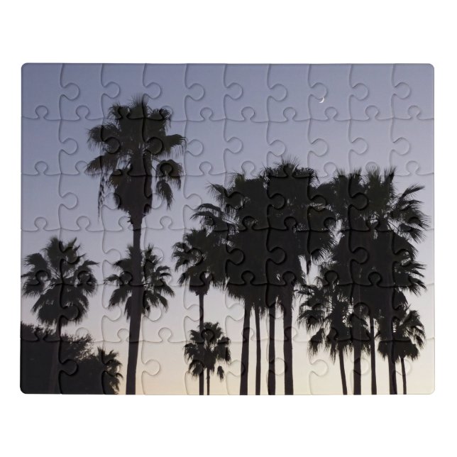 Dusk with Palm Trees Tropical Scene Jigsaw Puzzle (Puzzle Horizontal)