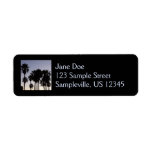 Dusk with Palm Trees Tropical Scene Label