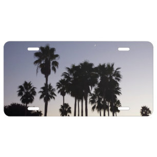 Dusk with Palm Trees Tropical Scene License Plate