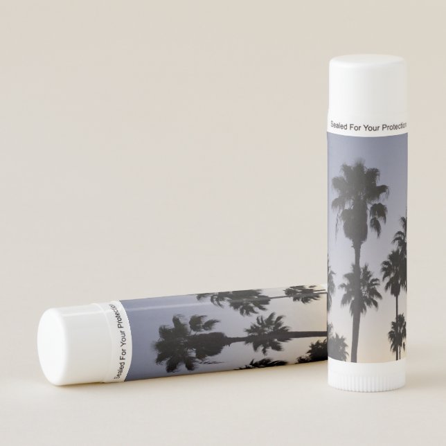 Dusk with Palm Trees Tropical Scene Lip Balm (Front)