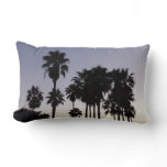 Dusk with Palm Trees Tropical Scene Lumbar Pillow