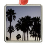 Dusk with Palm Trees Tropical Scene Metal Ornament