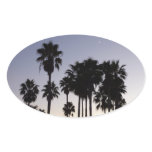 Dusk with Palm Trees Tropical Scene Oval Sticker