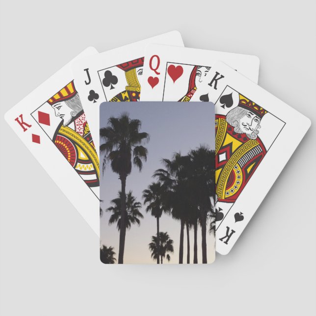 Dusk with Palm Trees Tropical Scene Poker Cards (Back)