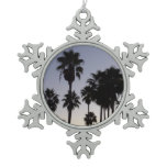 Dusk with Palm Trees Tropical Scene Snowflake Pewter Christmas Ornament