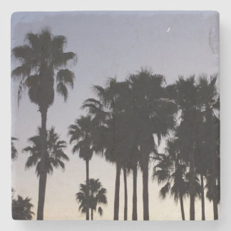 Dusk with Palm Trees Tropical Scene Stone Coaster