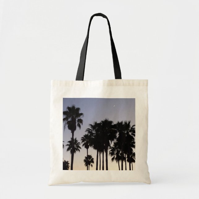 Dusk with Palm Trees Tropical Scene Tote Bag (Front)