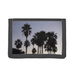 Dusk with Palm Trees Tropical Scene Tri-fold Wallet
