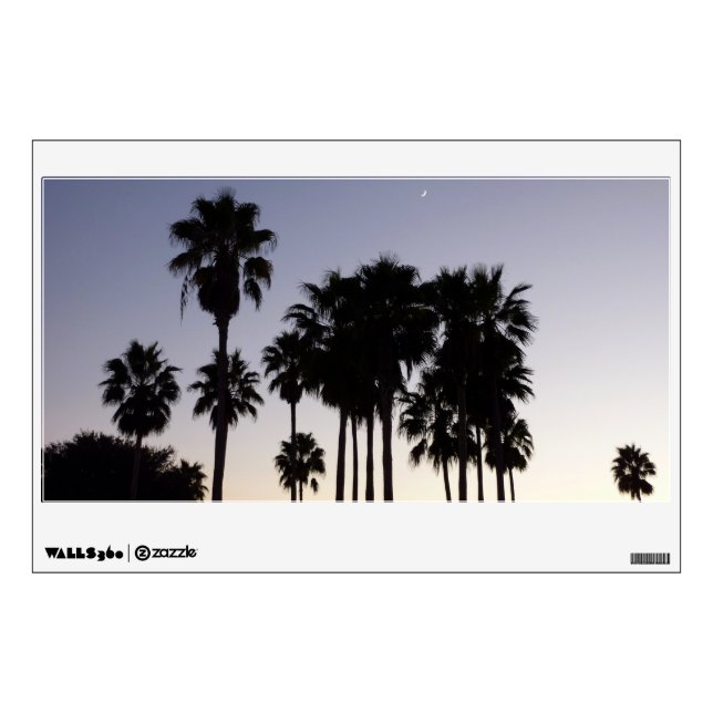 Dusk with Palm Trees Tropical Scene Wall Sticker (Front)