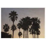 Dusk with Palm Trees Tropical Scene Wood Poster