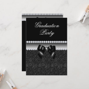 Dusky Black Graduation Party Invitation