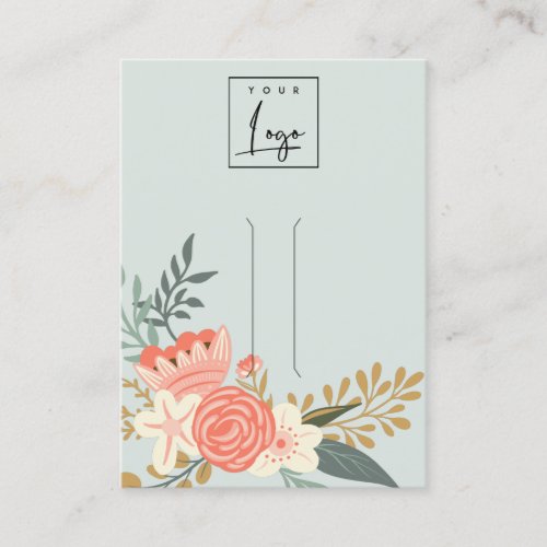 Dusky Blue Ambrosia Floral Logo Hairclip Display Business Card