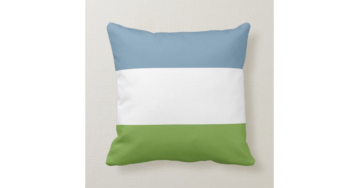 Dusky Blue and Spring Green Throw Pillow Zazzle.com