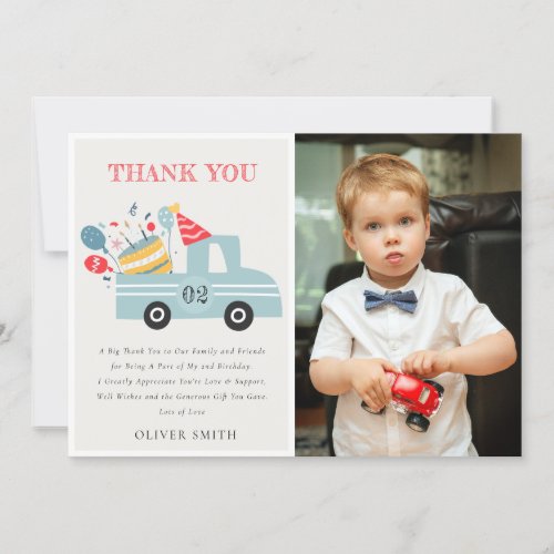 Dusky Blue Any Age Birthday Party Cake Truck Photo