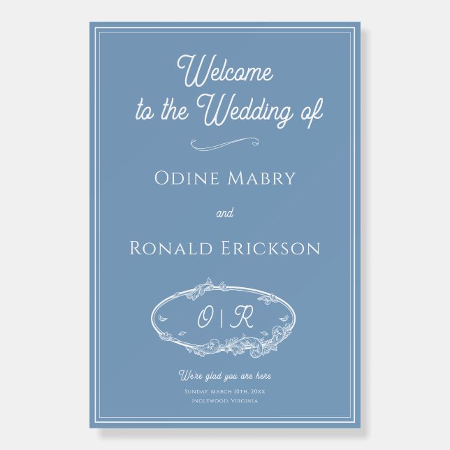 Dusky Blue Coastal Minimal Foam Board (Front)