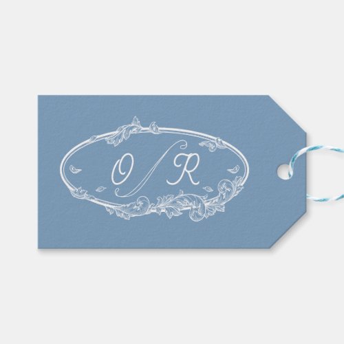 Dusky Blue Coastal Minimal Wedding Gift Tags