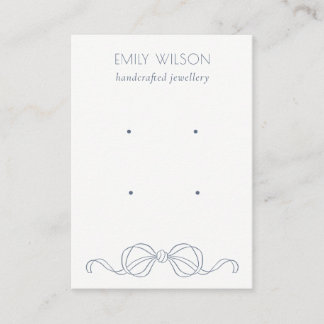 Dusky Blue Coquette Bow 2 Earring Jewelry Display Business Card