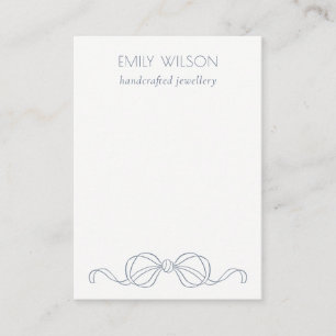 Dusky Blue Coquette Bow blank Jewelry Display Business Card