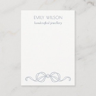 Dusky Blue Coquette Bow blank Jewelry Display Business Card
