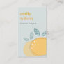 Dusky Blue Cute Lemon Abstract Bold Fruity Citrus Business Card