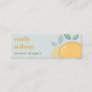 Dusky Blue Cute Lemon Abstract Bold Fruity Citrus Mini Business Card