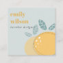 Dusky Blue Cute Lemon Abstract Bold Fruity Citrus Square Business Card