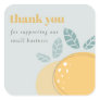 Dusky Blue Cute Lemon Bold Fruity Thank You Order Square Sticker
