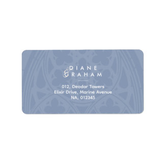 Dusky Blue Elegant Chic Gothic Classic Wedding Label