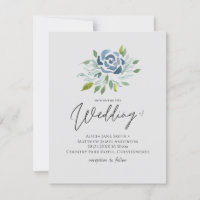 Dusky Blue Floral Wedding Elegant and Modern