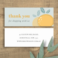 Dusky Blue Lemon Bold Fruity Thank You Shopping Mini Business Card