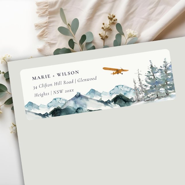 Dusky Blue Mountains Pine Plane Glider Address Label (Creator Uploaded)