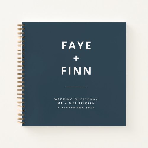 Dusky Blue  Scandinavian Minimalist Wedding Guest Notebook