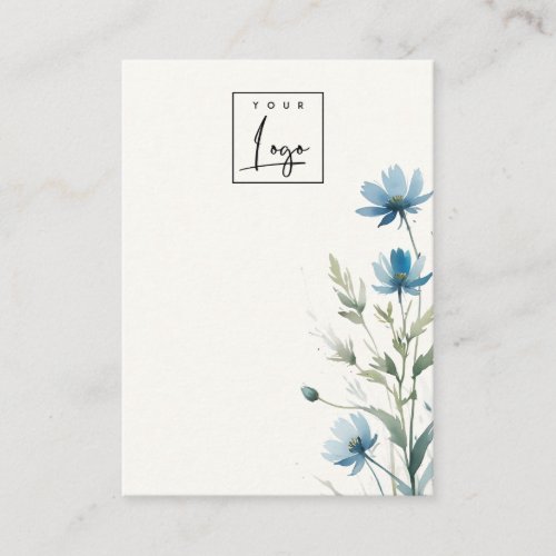 Dusky Blue Wildflower Blank Jewelry Logo Display Business Card