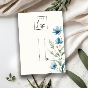Dusky Blue Wildflower Logo Hairpin Jewelry Display Business Card