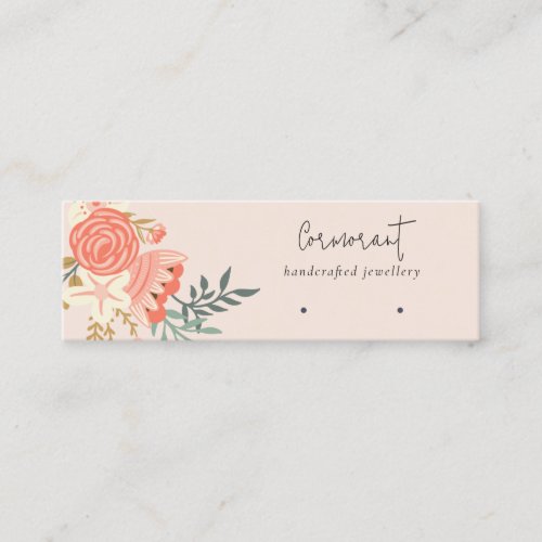 Dusky Blush Ambrosia Floral Loop Hoop Holder Mini Business Card