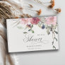 Dusky Blush Rose Wildflower Floral Bridal Shower Guest Book