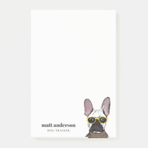 Dusky Brown Neon French Bulldog Dog Trainer Post_it Notes