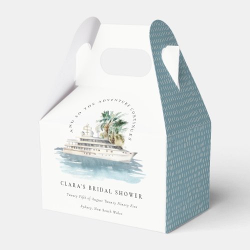 Dusky Cruise Ship Palm Seascape Bridal Shower Favor Boxes