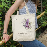 Dusky Elegant Lilac Cottage Floral Bridal Shower Tote Bag<br><div class="desc">Dusky Watercolor Lilac Cottage Floral Collection.- it's an elegant script watercolor Illustration of soft delicate lilac meadow flowers perfect for your summer spring and country wedding & parties. It’s very easy to customize,  with your personal details. If you need any other matching product or customization,  kindly message via Zazzle.</div>