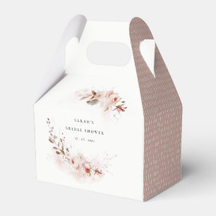 Dusky Fall Marsala Blush Floral Bridal Shower Favor Boxes
