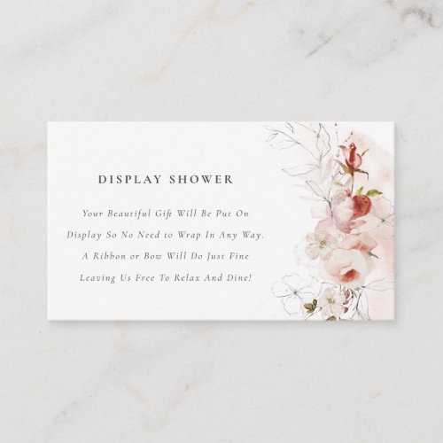 Dusky Fall Marsala Floral Display Baby Shower Enclosure Card