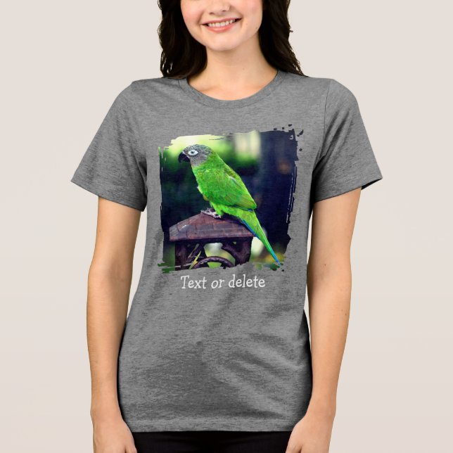 Dusky Headed Conure Parrot Personalized Tri-Blend Shirt (Front)