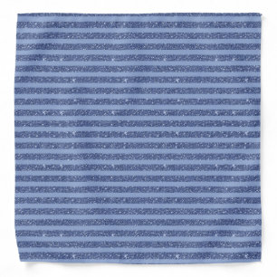 Dusky Indigo Glitter Style Horizontal Stripes Bandana