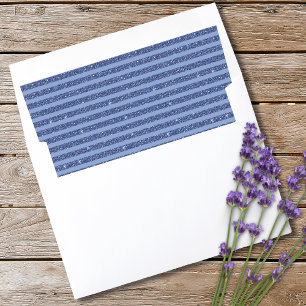 Dusky Indigo Glitter Style Horizontal Stripes Envelope Liner