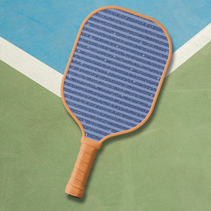 Dusky Indigo Glitter Style Horizontal Stripes Pickleball Paddle