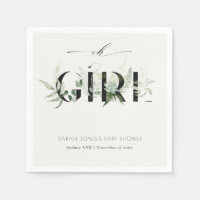 Dusky Leafy Fern Succulent oh Girl Baby Shower